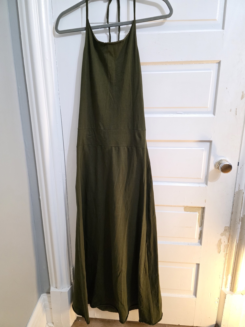 Olive Green Halter Maxi Dress